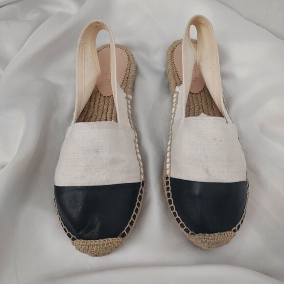 J Crew Made-In-Spain Cap Toe Slingback Espadrilles in Canvas Size 9.5 NWOB - Picture 6 of 7